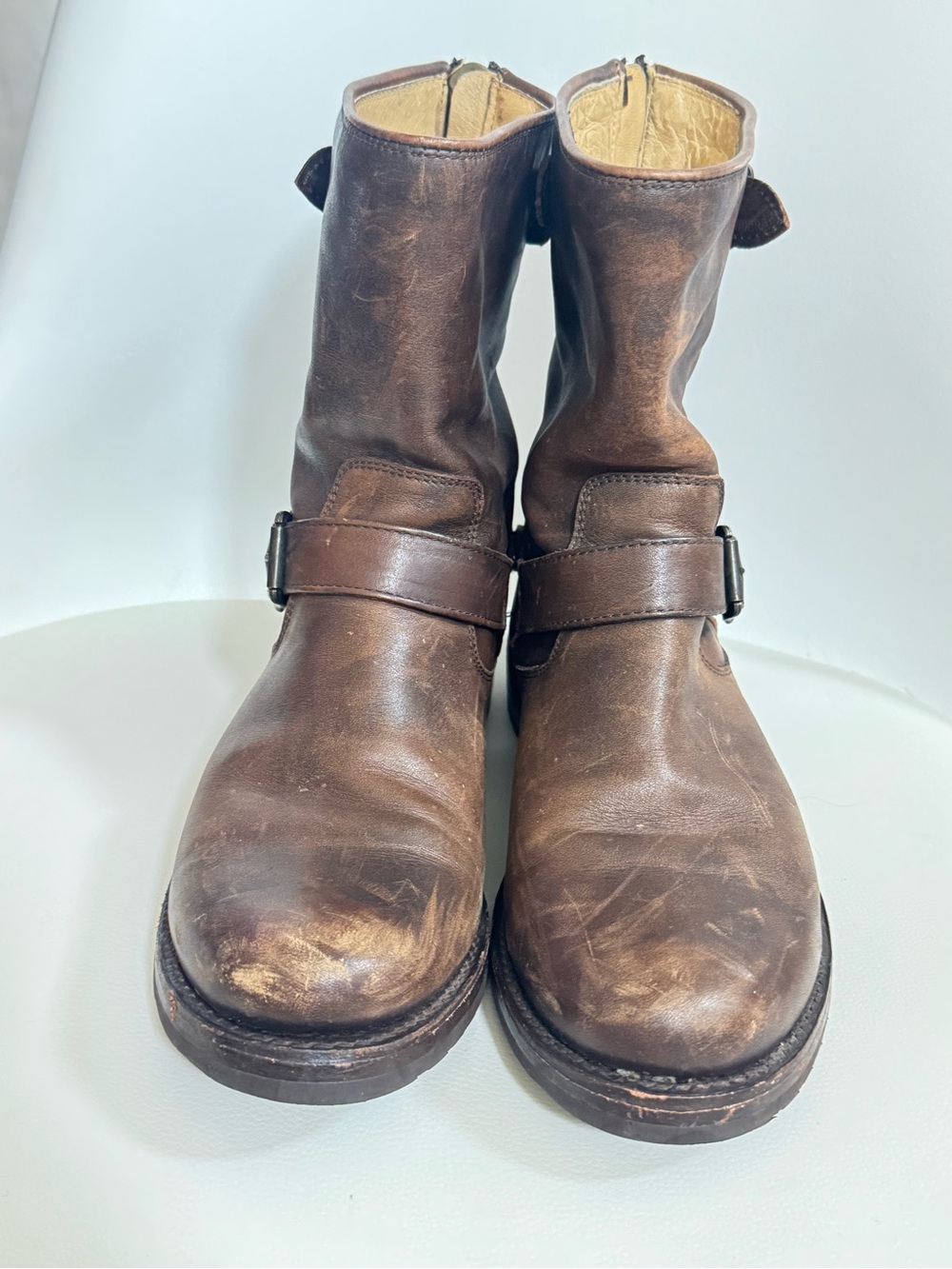 Frye Brown Leather Engineer Boots